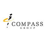 Logo of Compass Group featuring a stylized figure and the company name in bold letters.