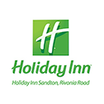 Holiday Inn logo featuring a green and white design with the brand name and location.
