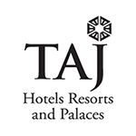 Logo of Taj Hotels Resorts and Palaces featuring a stylized star design.